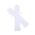 Lace Fingerless Fishnet Gloves Lolita Ruffle Bowknot Mesh Gloves Black White