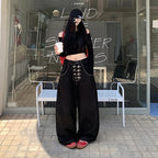 Y2k Clothes Jeans For Woman Baggy Loose Wide Leg Distressed Washed High Waist Trousers Streetwear Casual Long Pants