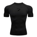 Hommes T-shirt de compression à manches courtes T-shirt de sport Gym Fitness Sportifs Homme Jogging Survêtement Homme Maillot athlétique Hauts