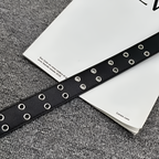 Ceinture unisexe en cuir PU de style punk Y2K noire grande taille