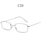 Y2K Harajuku Small Square Frame Glasses Women Retro Metal Eyeglasses Clear Spectacle Decorative Eyewear