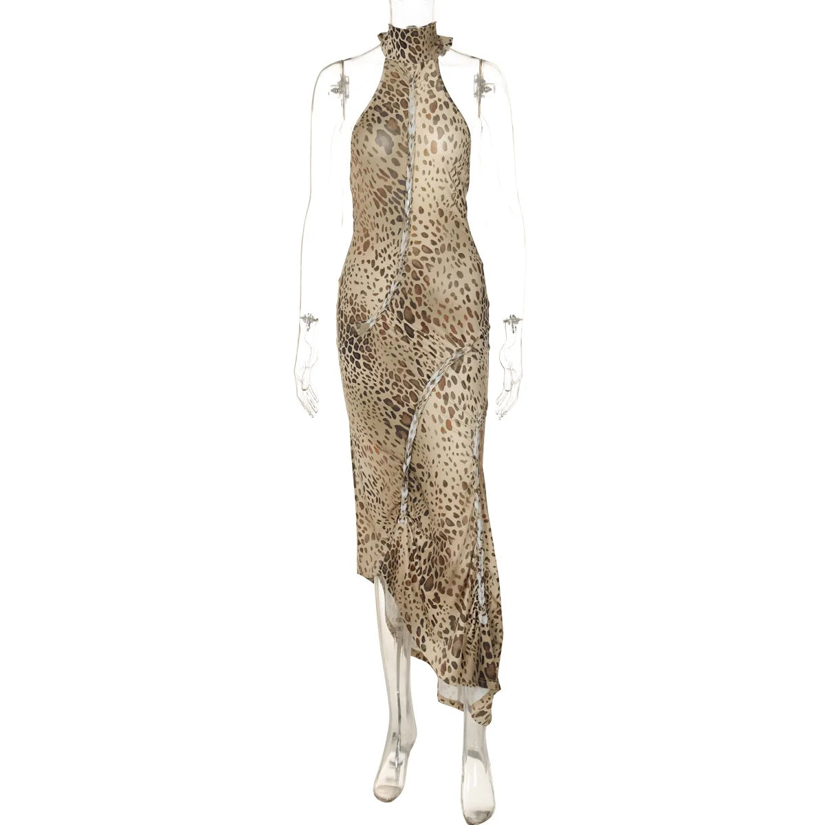 Robe longue Dos nu léopard sexy