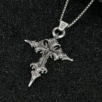 A Fashionable and Personalized Retro Gothic Nail Cross Skull Cross Pendant Necklace Halloween Necklace