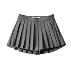 High Waist Pleated Mini Skirt Solid Color Korean Style Summer Skater Skirt