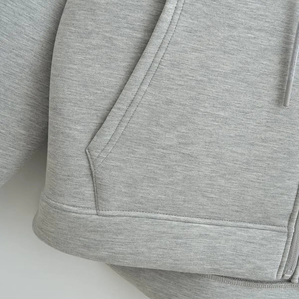 Manteau à capuche zippé oversize, double poche, coupe ample, streetwear automne-hiver