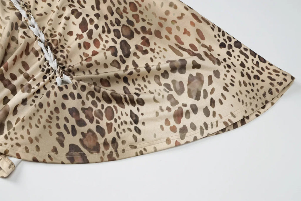 Robe longue Dos nu léopard sexy