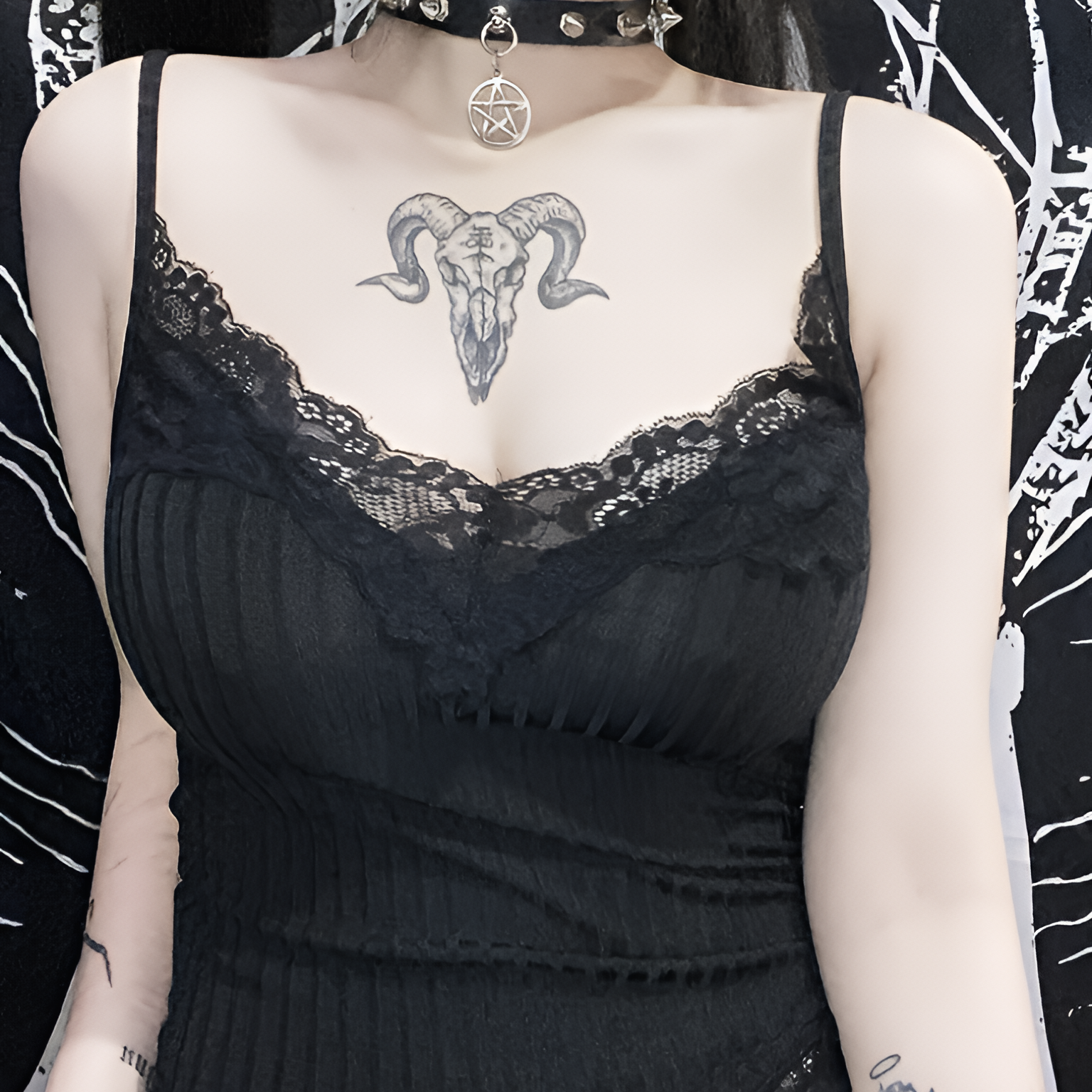Women Gothic Ribbed Lace Trim Crop Camisole Backless Bodycon Top Grunge Punk Summer