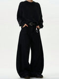 High Streets Spring Summer Men's Jeans American Baggy Wide Leg Curved Knife Denim Pants Loose Solid Color Male Trendy Trousers