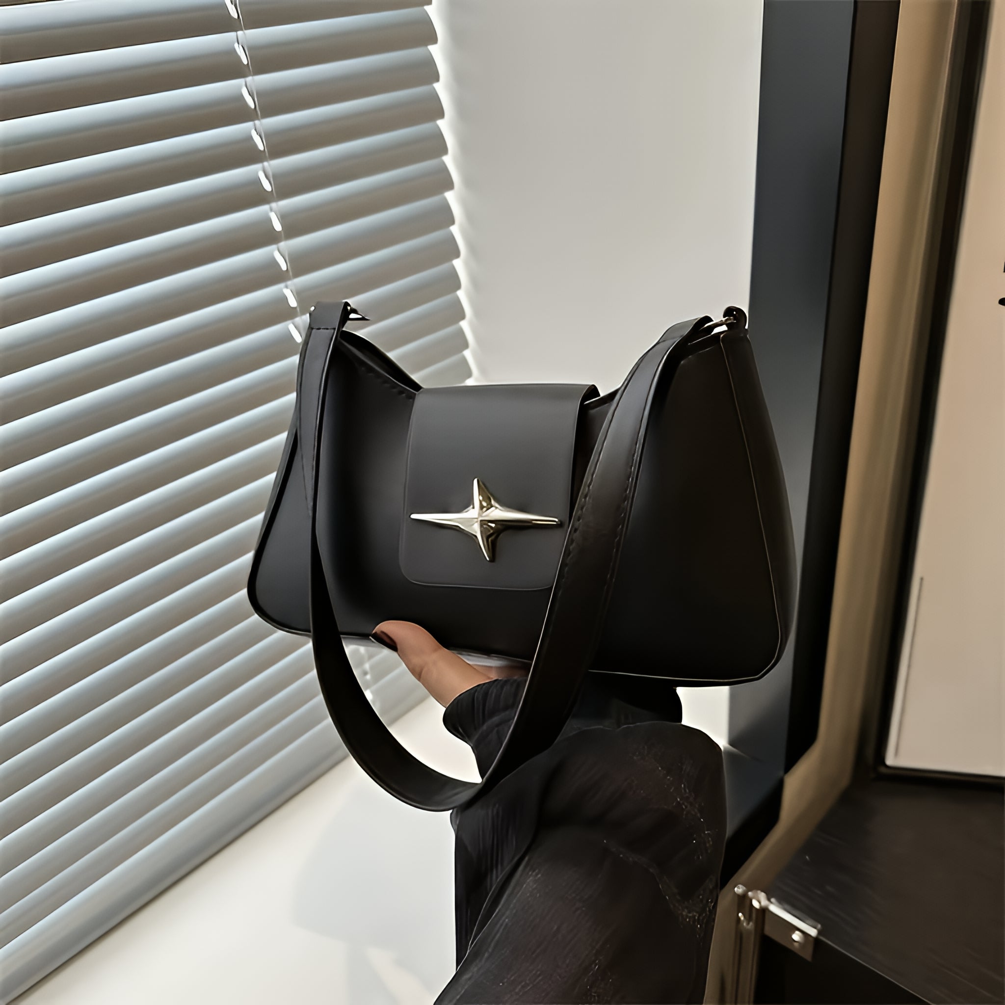 Vintage PU Leather Shoulder Bag Everyday Underarm Handbag