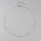 New Stainless Steel Zircon Necklaces for Women 18K Gold Plated Four Leaf Grass Collar Chain Necklace Luxury Jewelry Gift