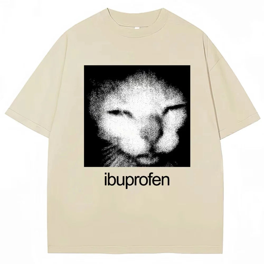Unisex Vintage Cat Meme Graphic T Shirt Oversized Casual Streetwear Y2K Tee