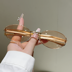 Lunettes de soleil ovales unisexes vintage Rétro Mode Décontracté Extérieur