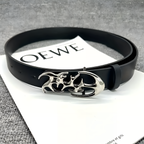 Ceinture unisexe en cuir PU de style punk Y2K noire grande taille