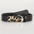 Ceinture unisexe en cuir PU de style punk Y2K noire grande taille
