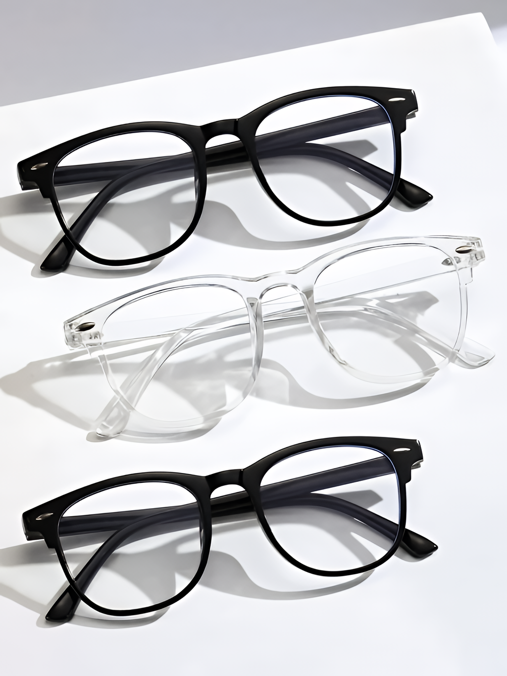 Lunettes unisexe carrées anti-lumière bleue à verres transparents
