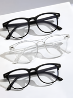 Lunettes unisexe carrées anti-lumière bleue à verres transparents