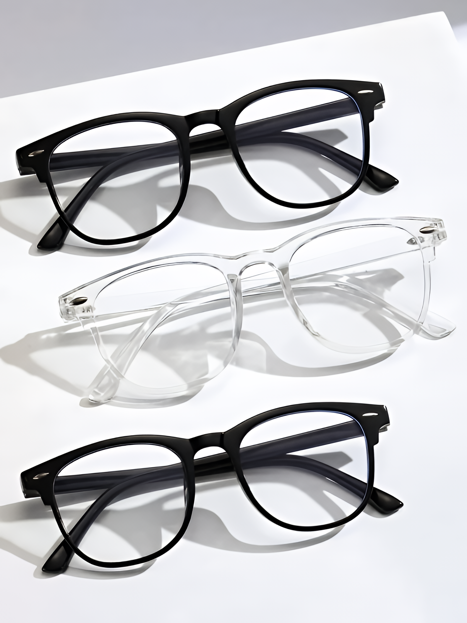 Lunettes unisexe carrées anti-lumière bleue à verres transparents