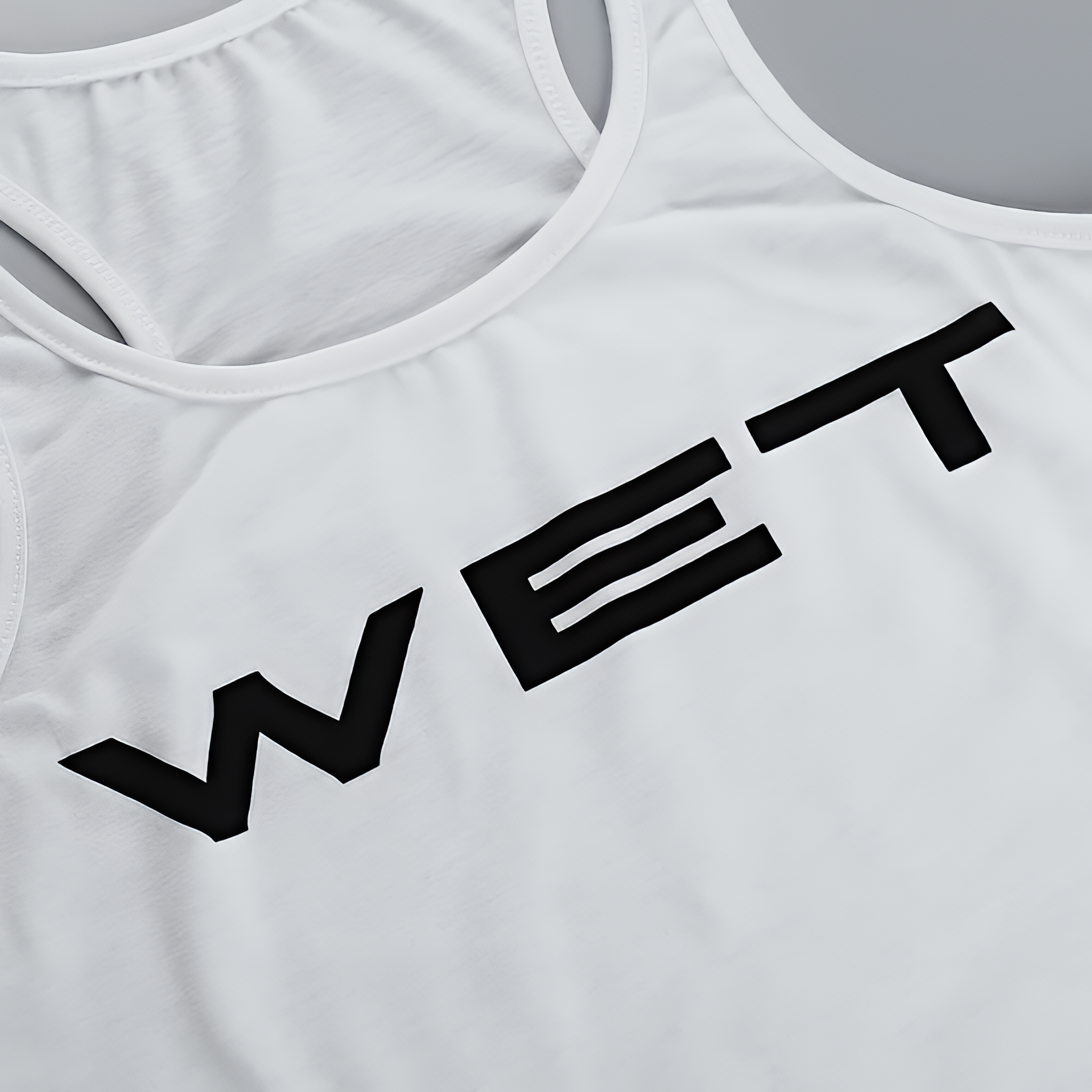 Sheer Racerback Tank Top Slim Fit Letter Print Summer Vest