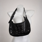Y2K Gothic Ita Handbag Wing Cross Charm Chain Detail Punk Shoulder Bag