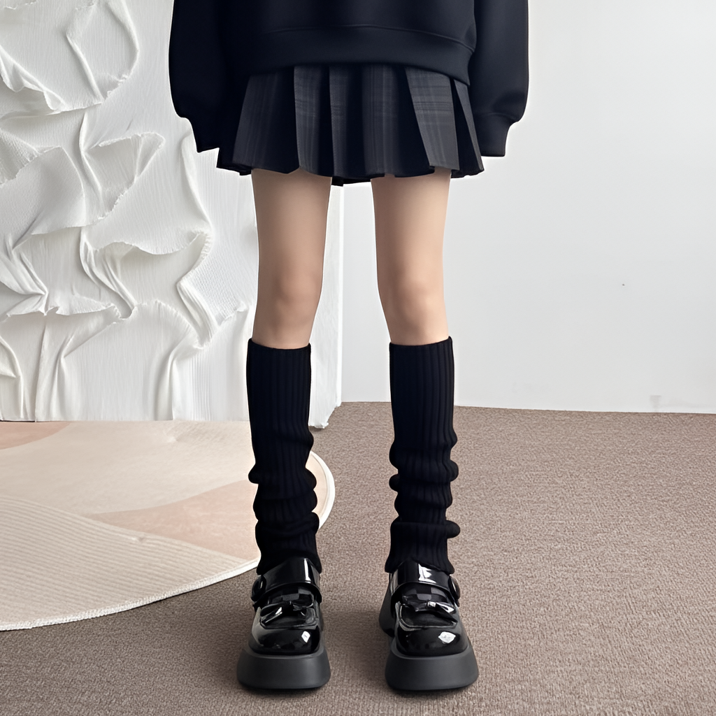 Ribbed Leg Warmers Slouchy Balletcore Harajuku Dark Academia Socks