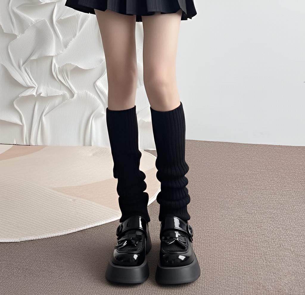 Ribbed Leg Warmers Slouchy Balletcore Harajuku Dark Academia Socks