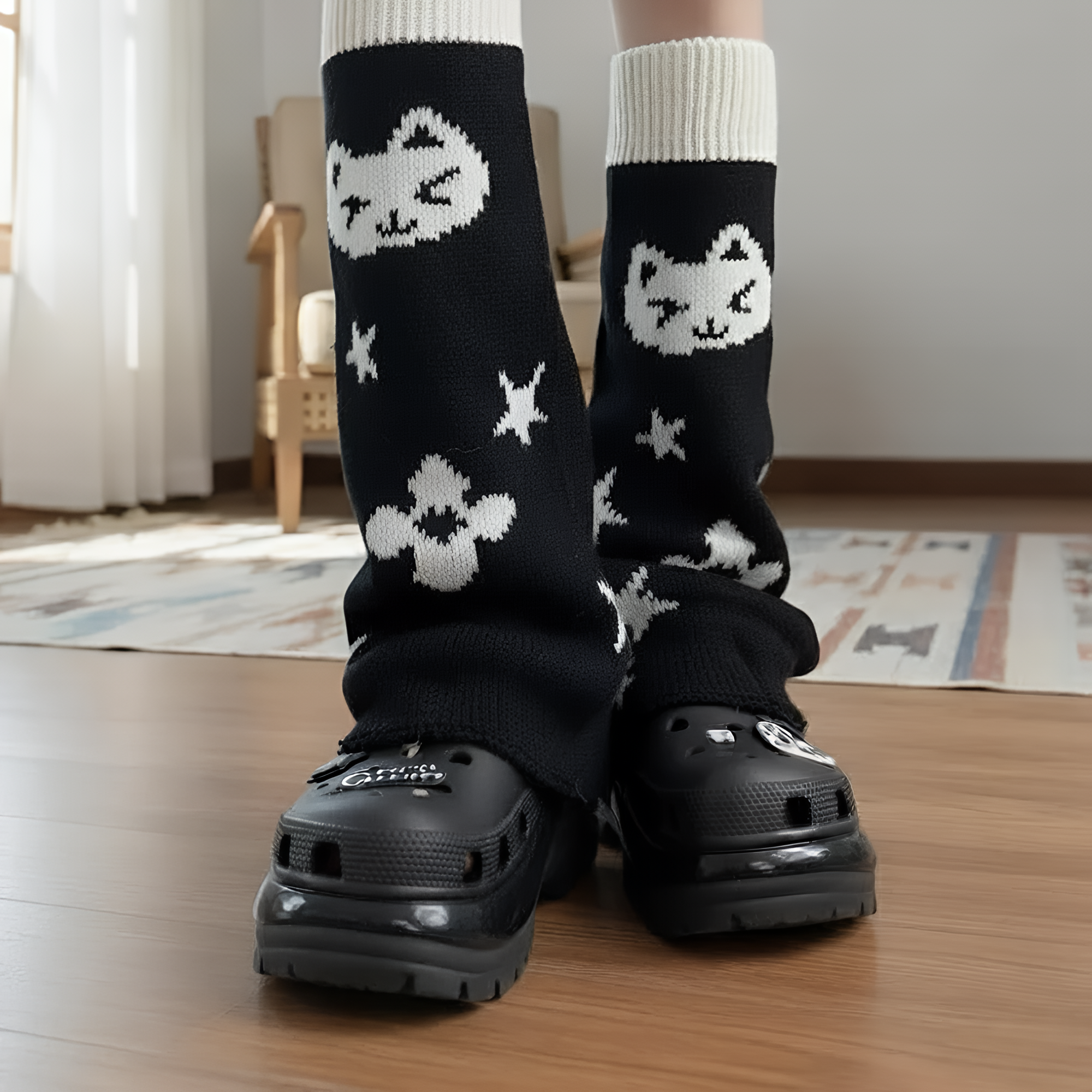 Knit Harajuku Leg Warmers Grunge Goth Platform Boot Covers