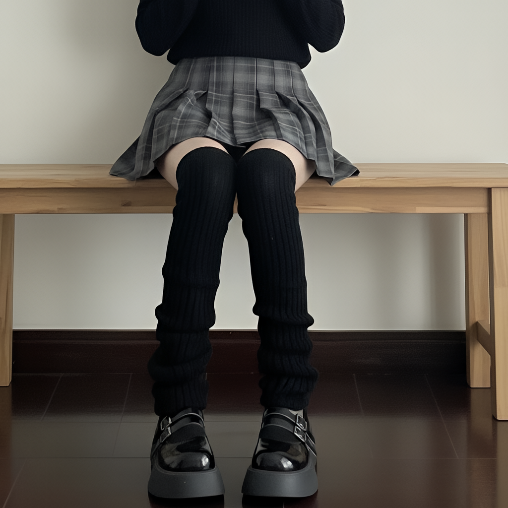 Ribbed Leg Warmers Slouchy Balletcore Harajuku Dark Academia Socks