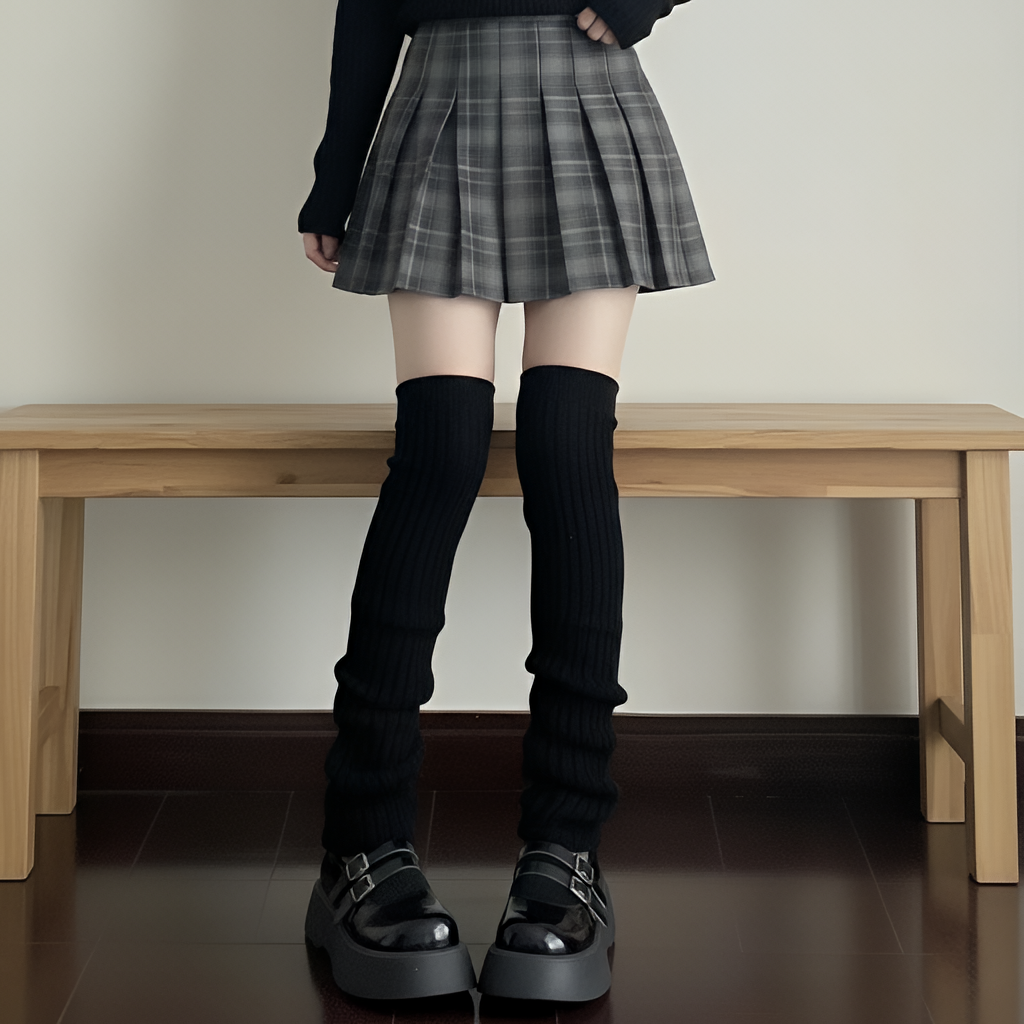 Ribbed Leg Warmers Slouchy Balletcore Harajuku Dark Academia Socks
