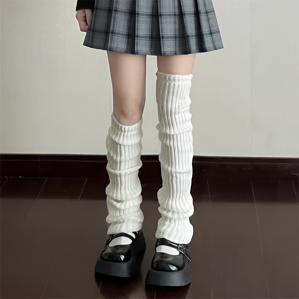 Ribbed Leg Warmers Slouchy Balletcore Harajuku Dark Academia Socks
