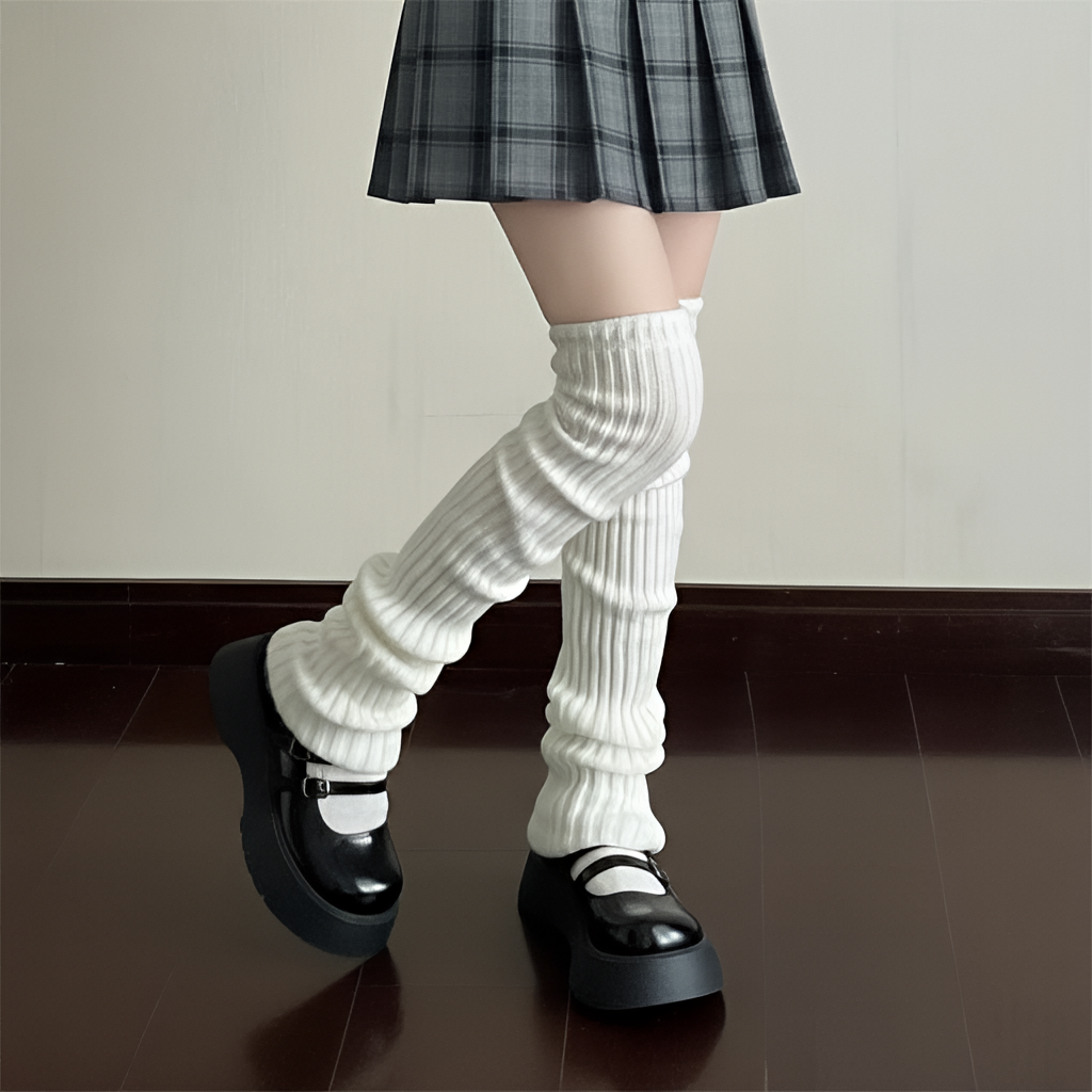 Ribbed Leg Warmers Slouchy Balletcore Harajuku Dark Academia Socks