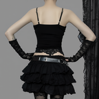Gothic Bat Skull Lace Trim Camisole Y2K Grunge Punk Crop Top
