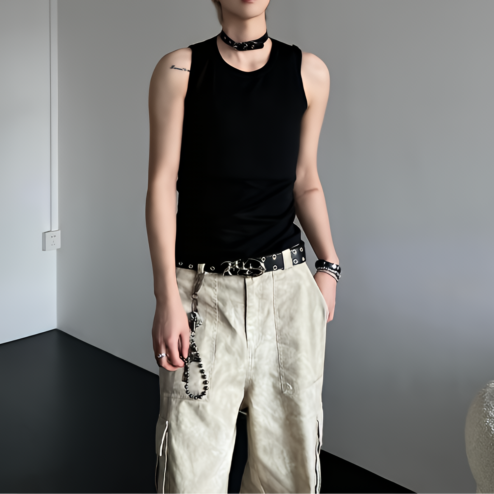 Unisex Y2K Punk PU Leather Belt Black Hollow Fashion Waist Belt Plus Size